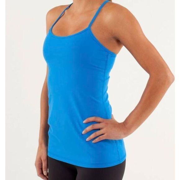 LULULEMON ATHLETICA Power Y Tank In Beaming Blue Size 8 - Picture 2 of 4